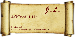 Járai Lili névjegykártya