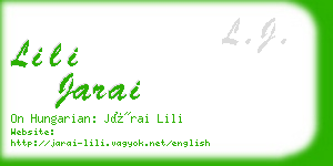 lili jarai business card